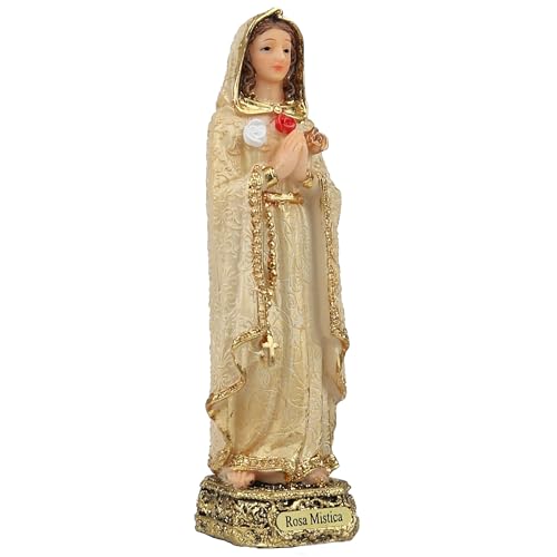 Figura religiosa Rosa Mística de resina 6 pulgadas miniatura 2