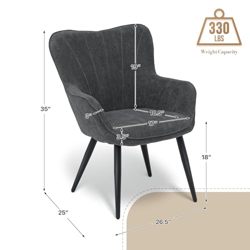 Sillón con respaldo curvo Gris miniatura 3