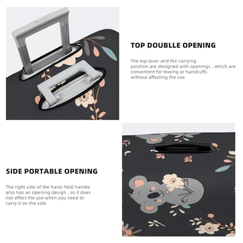 Cute Koala Animal Flower Luggage Cover Elastic Travel Suitcase Covers, Anti Scratch Dust Proof Baggage Covers, Fits 22-24 inch Suitcases4