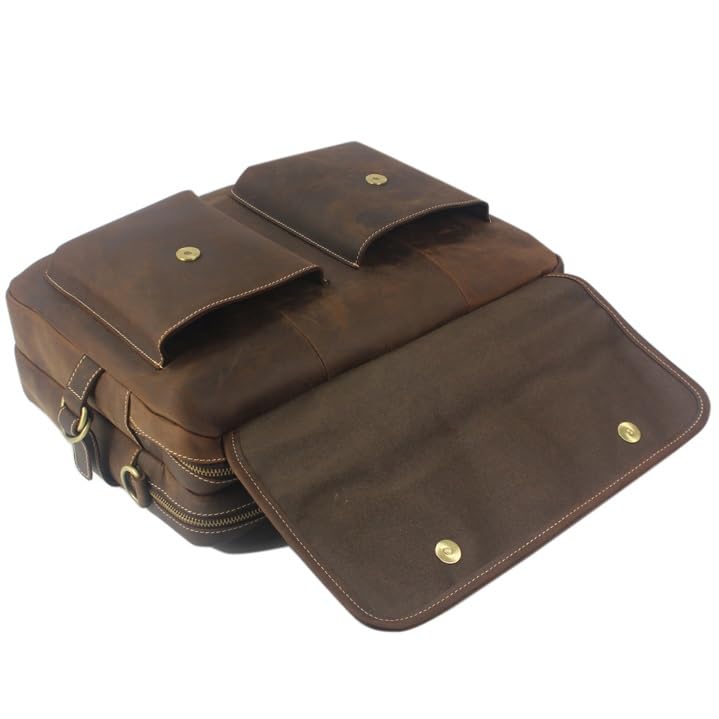 Vintage Men Leather Briefcase Tote Business Bag Genuine Leather Portfolio Men Briefcase Male3