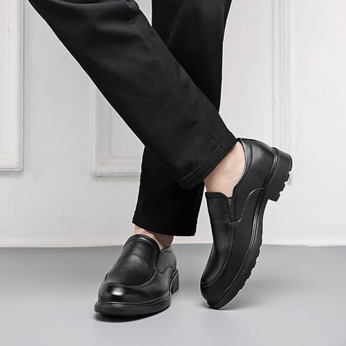 Men's Leather Shoes Anti-Slip Lightweight Formal Business Wedding Casual Wear with Comfortable Arch Support2