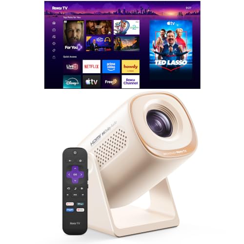 BIGASUO Roku TV Rotating Smart Projector w/ WiFi & Bluetooth - image 1