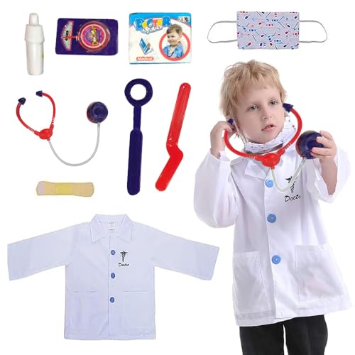 Mineup Juguetes Medico Enfermera, Juguete de Médico Kit, Disfraz Medico Niño, Disfraz Doctora Juguetes niñas y niños 3 4 5 6 años, Disfraz Doctor niños Disfraz, Medico Disfraces para Niños Carnaval