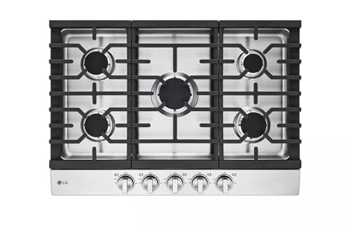 LG 30 in. Gas Cooktop in Stainless Steel with 5 Burners with EasyClean CBGJ3023S