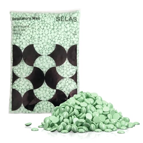 SELAS Wachsperlen Aloe Vera 800g – Warmwachs Perlen für Haarentfernung | Enthaarungswachs & Wachs Haarentfernung Perlen für Gesicht, Körper & sensible Haut | Für Waxing, Wax Warmer & Wachsgerät