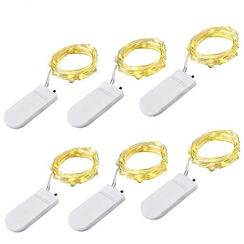 Preisvergleich Produktbild 6 Stück 2M 20 LEDs Lichterketten, Batterie Lichterketten, Lichterketten Batteriebetrieben, für Hausgarten Hochzeitsfeier Weihnachtsbars Clubs Indoor Outdoor DIY Dekorationen
