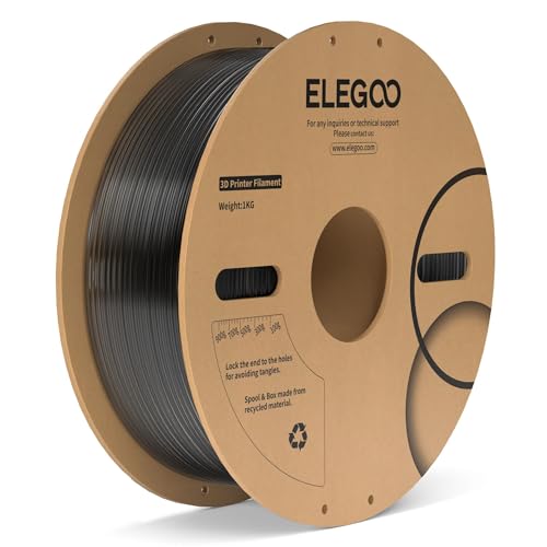 ELEGOO PC Filament 1.75mm Clear Black 1KG, Tough and
