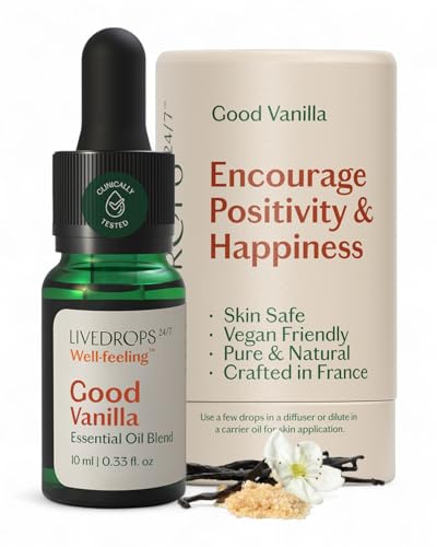 62% off - LIVEDROPS 24/7 Good Vanilla Essential Oil Blend, Natural Vegan Aromatherapy for Diffuser or Diluted...