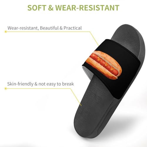 Cute Dachshund Hotdog Non Slip Slides Sandals for Women Men Quick Drying Shower Shoes for Bathroom Pool Beach3
