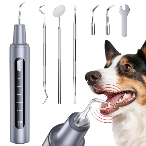 Pet Ultrasonic Dental Cleaner, Plaque and Tartar Remover, Teeth Cleaning Kit for Dogs and Cats