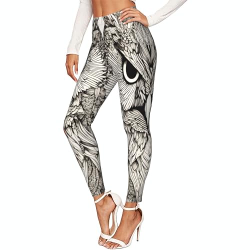 Leggings de yoga elásticos con búhos estampados longitud completa