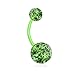 Produktbild PunkJewelry Piercing Bauchnabelpiercing Barbell Bioflex Glitzer Bioflex (Flexibler Kunststoff) Farbe- Grün
