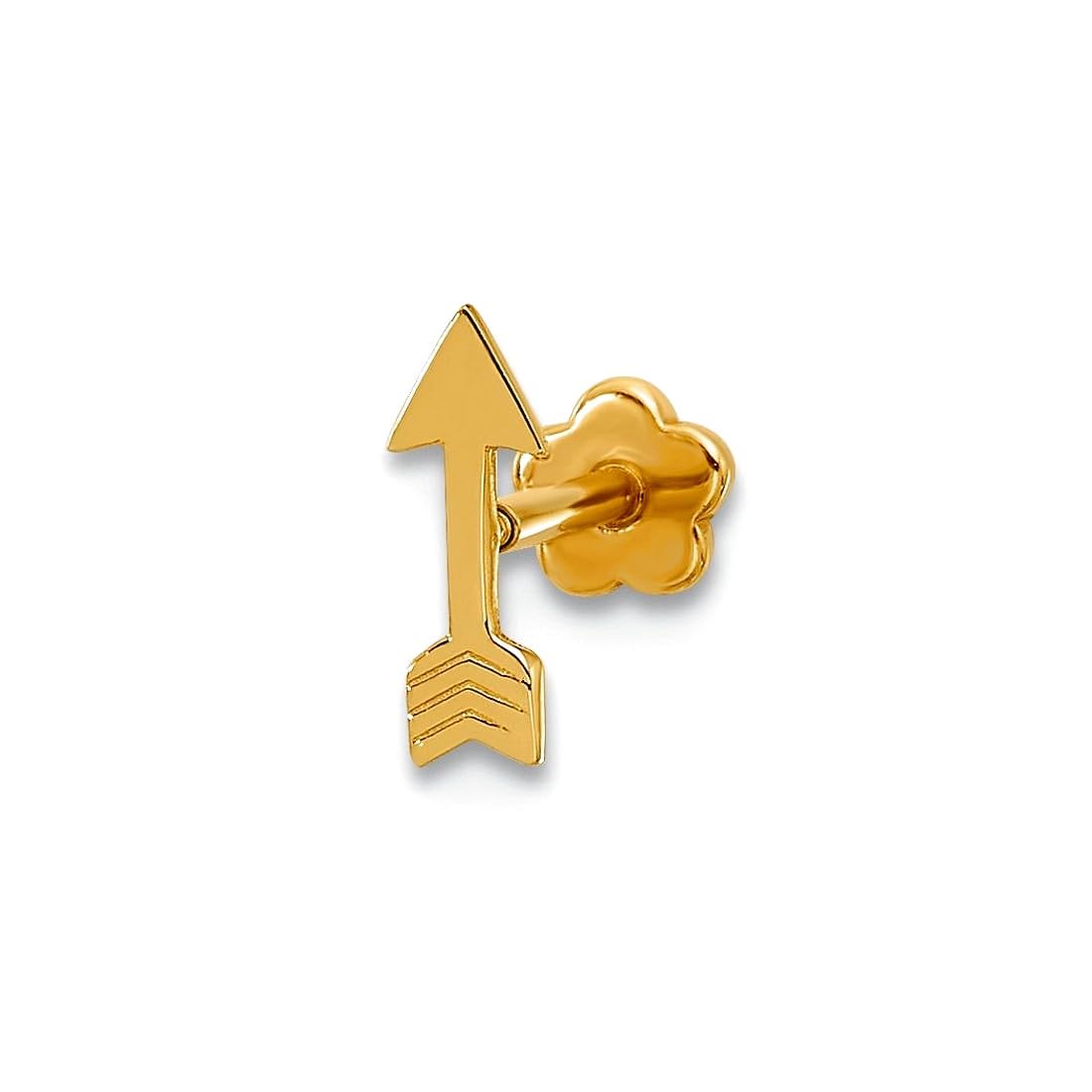 14 Karat Gold, 18 Gauge, polierter Pfeilknorpel, Körperschmuck, 8,7 mm lang, Schmuck für Damen, One Size, Metall Metall Edelmetall, Kein Edelstein