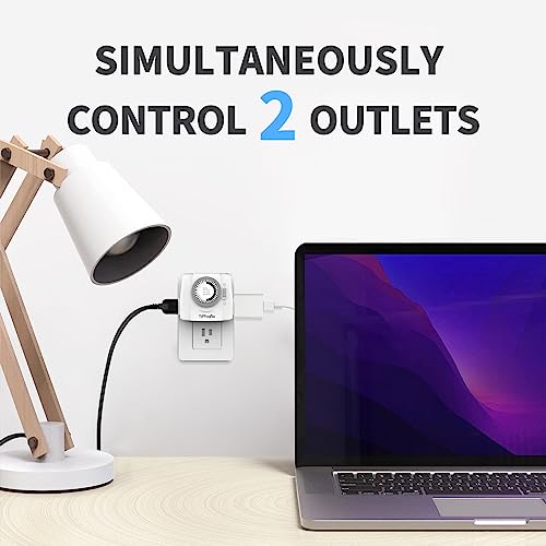 Tiffcofio Indoor Mechanical Timer Outlet, 3 Prong Plug In Light Timer, 2 Grounded Outlets For Indoor Lighting And Lamps, Etl Listed, 2 Pack #TOP4