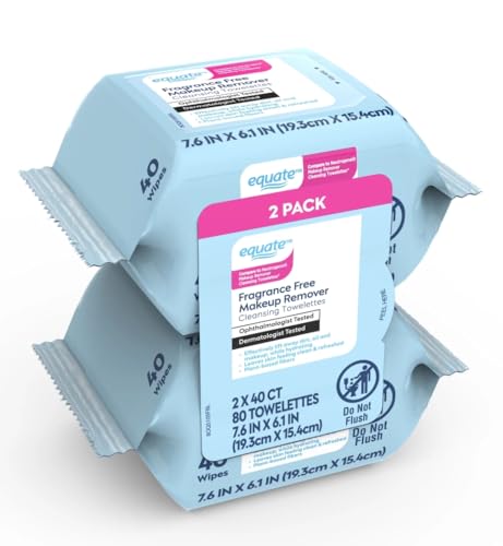 Equate Facial Fragrance-Free Cleansing & Makeup Remover Towelettes, 40 Count, 4 Pack, and CARD Gift of Maker Explorador