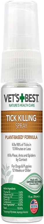 Vet'S Best Nature'S Health Care Tick Killing Spray 29.6Ml For Dogs And Puppies