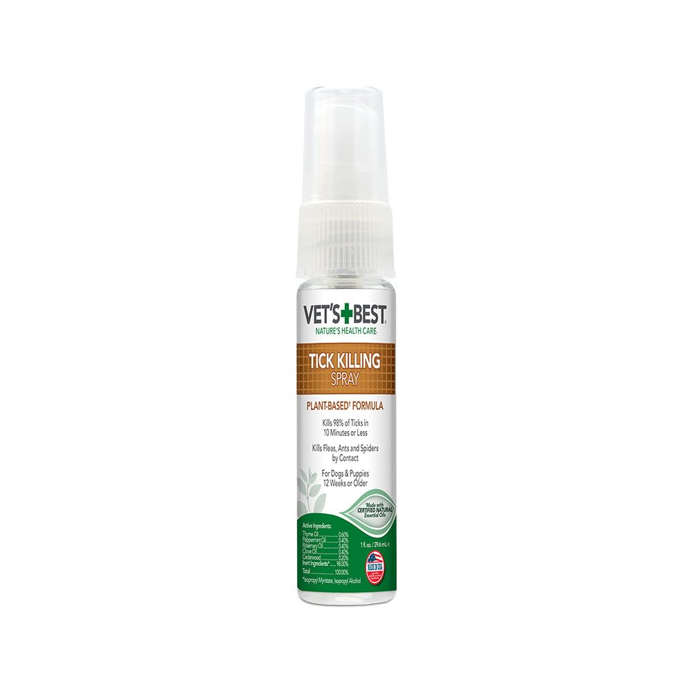 Vet'S Best Nature'S Health Care Tick Killing Spray 29.6Ml For Dogs And Puppies