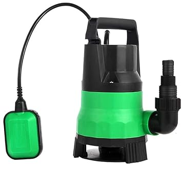 Asian Pumps & Machineries 1HP Submersible Water Pump Clean/Dirty Water Pump Thermal Protector with Automatic Float Switch 6Mtr Cable Max Flow Rate 12500 L/h Head 8m Outlet Size 1 & 1.1/2 Inch 220V 750W