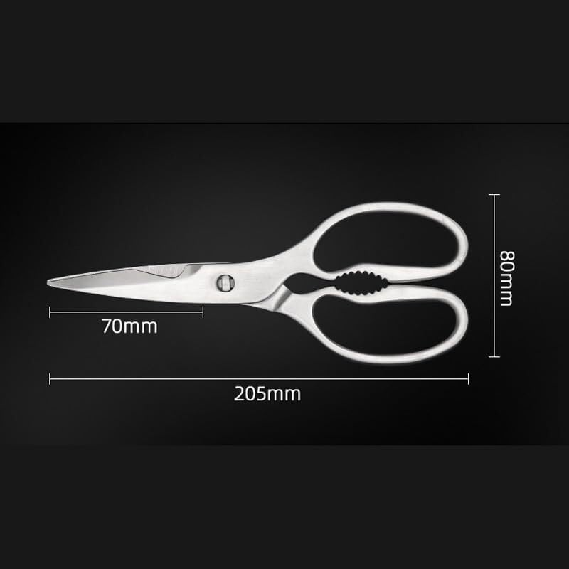 Tijeras de cocina, tijeras para aves de corral, tijeras de cocina de acero inoxidable 4CR13 con hoja afilada para barbacoa doméstica, tijeras de cocina para cortar carne, pollo, hueso y verduras