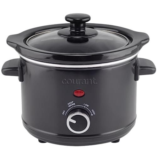 Courant-Mini-Slow-Cooker-Crock-with-Easy-Options-16-Quart-Dishwasher-Safe-Pot-Black-Stainless Courant Mini Slow Cooker Crock with Easy Options 16 Quart Dishwasher Safe Pot Black Stainless