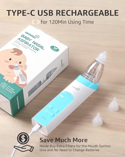 image for GROWNSY Nasal Aspirator for Baby with Protection Mode, Electric Nose S