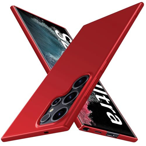 Coque Samsung S22 Ultra rouge militaire résout le problème des chutes
