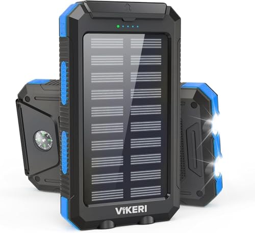 Vikeri Solar Powerbank 26800mAh, Powerbank Solar Wasserdichtes USB C Externer Akku mit 4 Outputs, Power Bank für Smartphones, Tablets und mehr (Dunkelblau) Vikeri Solar Powerbank 26800mAh, Powerbank Solar Wasserdichtes USB C Externer Akku mit 4 Outputs, Power Bank für Smartphones, Tablets und mehr (Dunkelblau)