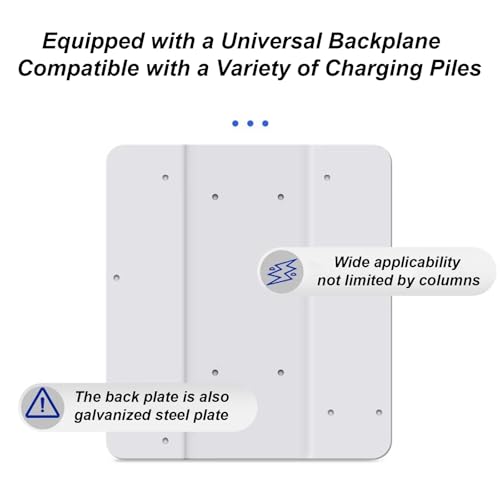 Poteau de support pour borne de recharge robuste avec panneau universel en acier traité