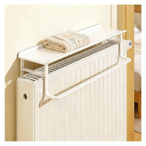 GOFQB Estanteria Radiador sin Taladrar, Balda Radiador Cubre Radiadores Modernos Cubre Radiadores Blanco para el Hogar, Dormitorios, Salones y Recibidores(White,19.69in/50cm)