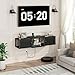 MAHANCRIS Farmhouse Floating TV Stand with Power Outlet, Wall Mounted Entertainment Center with Doors, Floating Media Console Cabinet with Storage, for Living Room, Bedroom, Black TVBK401E01