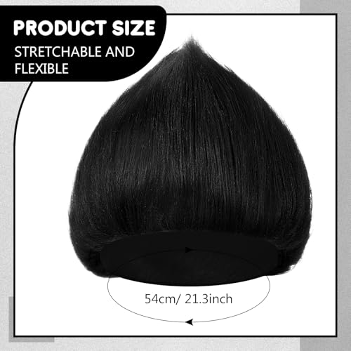 Image of Geyoga 1 Pcs Funny Wig Crazy Hair for Halloween Party,Black | Funny Colorful Wig Adults Use, Unisex Funky Hairband, Halloween Mardi Gras Cosplay Costume Party Accessories