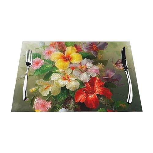 Sets de table en PVC tissé pour repas de mariage et dîners de fête chic - 8