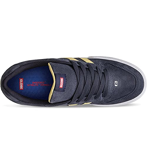 Image of Globe mens Encore-2 Skate Shoe, Navy /Pale Yellow, 10.5 US