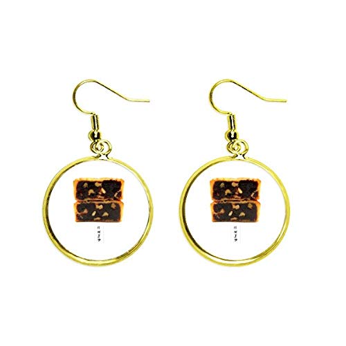 Pendientes de festival de medio otoño en madera noble de nogal y baño dorado premium