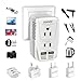 DOACE 10A Travel Adapter with 3 AC Outlets, All in One International Power Adapter Plugs for UK, EU, AU, Asia 190+ Countries, Light, Compact Size Wall Charger Adaptor for Cell Phone, Camera, Laptop