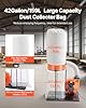 VEVOR Dust Collector, 1100 CFM 2.5 Micron Vortex Cone Dust Collectors, 1.5HP Sawdust Collection System with 35-Gallon Dusts Collector Bag & 42-Gallon Filter Bag, 3400 RPM High Speed, for Woodworking
