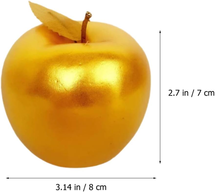 Realistic Artificial Golden Fruit Model 4pcs Decorative Simulation Fruit Props for Photography Party and Home Décor Lifelike Fake Ornaments