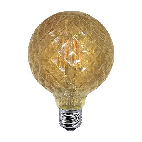 Vetrineinrete® Lampadina led a filamento vintage retro e27 4 watt lampada decorativa ambra sfera 350 lumen A107