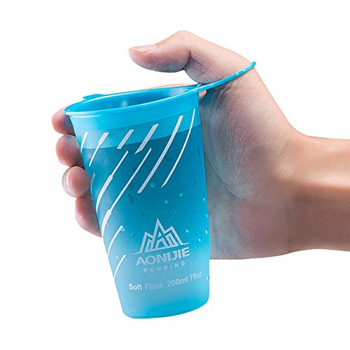 3Pcs Cross Country Running Tpu 200Ml/6.8Oz Soft Water Cup Bag For Marathon Climbing Hiking Fitness Travel Fishing Outdoor Sports #TOP2