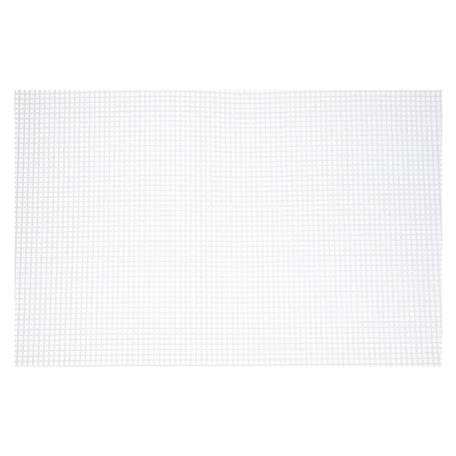 Image of MECCANIXITY 6pcs 13 inchx20 inch Plastic Mesh Canvas Sheet 6 Count Needlepoint Blank Canvas for Embroidery Knit Crochet Acrylic Yarn Crafting, White