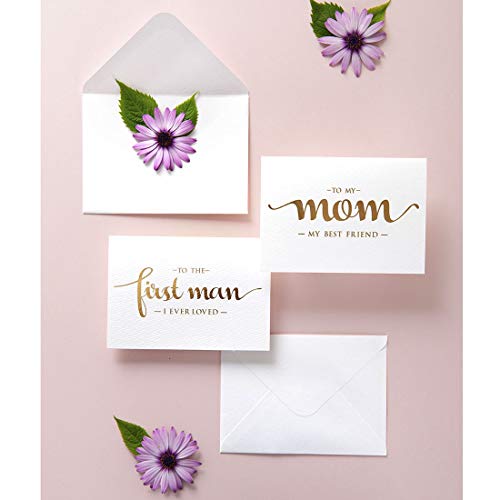 To My Mom, To My First Man I Ever Loved Wedding Day Cards From Daughter, Gold Foiled Wedding Card To Parents, Mother And Dad #TOP1
