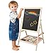 GOTOTOP Cavalletto da Disegno 2 in 1 per Bambini, Lavagna Bianca e Nera, Tablet in Ardesia per disegnare, Scrittura educativa per Bambini (Modello B)
