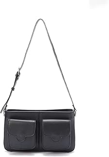 شنطة ساشا من الجلد للبنات والنساء من تي جي اي- أسود