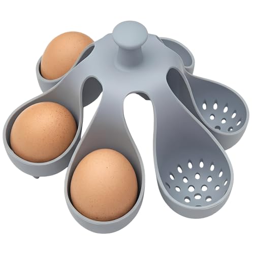 Silicone Egg Boiler Rack, Freestanding Holder for Soft Hard