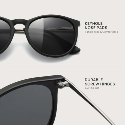 Image of SUNGAIT Premium Vintage Round Sunglasses for Women Men Classic Retro Style