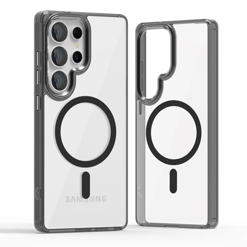 Lunivop for Samsung Galaxy s25 Ultra Case Hard [Compatible with Magsafe Wireless Charging] Yellowing Resistant Magnetic Cover Clear para S 25 Ultra 6.9 '' 5G 2025 Rugged Best Phone Cases Black