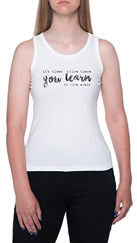 It's Times Like These Your Learn To Live Again Camiseta Blanca Sin Mangas para Mujer White Womens Tank Top XL