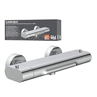 EISL Badewannenarmatur CARNEO, Mischbatterie mit Thermostatregulierung, Wasserfall-Auslauf, Sicherheitssperre bei 38°C, geringere Stoßgefahr durch kurzen Überhang, Chrom