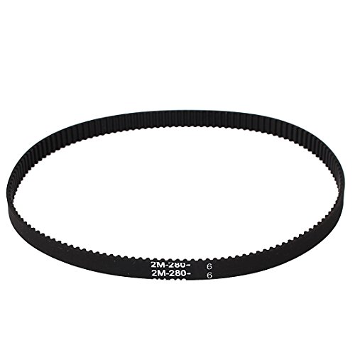 Correa dentada 2Gt-6 de 280mm de circunferencia correa de transmision de anillo cerrado negro