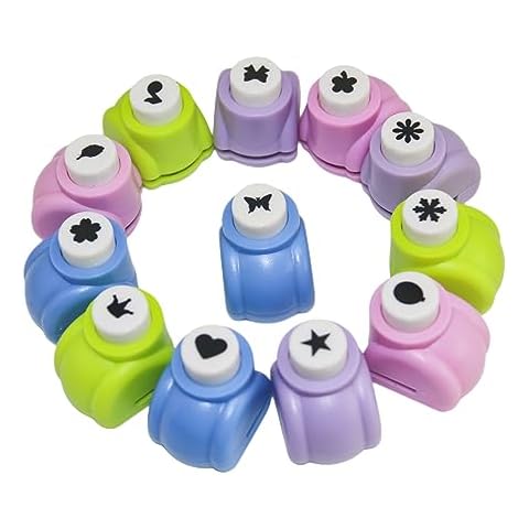 KAWENDITE Punch Craft Set, 12 Pack Hole Punch Shapes Hole Punch Shape Scrapbooking Supplies Shapes Hole Punch Great for Crafting & Fun Projects (Multicolored) Cover